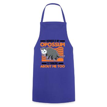 Opossum Possum Pouch Rat - Cooking Apron - royal blue - Front - AI Model Male 185 dark (185cm)
