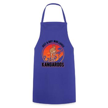 Australian Kangaroo Young Kangaroo - Cooking Apron - royal blue - Front - AI Model Male 185 dark (185cm)