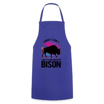 Buffalo Gift Bison Water Buffalo - Cooking Apron - royal blue - Front - AI Model Male 185 dark (185cm)
