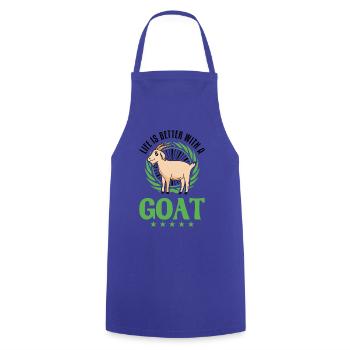 Life is better with a Goat Ziegenwirt Ziege - Kochschürze - Royalblau - Vorne - AI Model Male 185 dark (185cm)