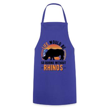 Life would be so boring without Rhinos Nashorn - Kochschürze - Royalblau - Vorne - AI Model Male 185 dark (185cm)