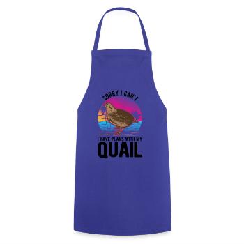 Quail Gift Quail Breeding Quail Breeder - Cooking Apron - royal blue - Front - AI Model Male 185 dark (185cm)
