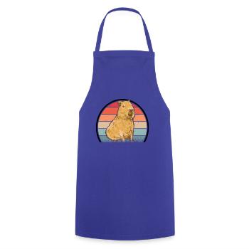 Capybara Retro Wasserschwein Vintage - Tablier de cuisine - bleu royal - Devant - AI Model Male 185 dark (185cm)