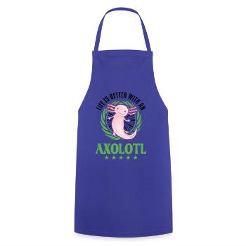 La vie est meilleure avec un Axolotl Schwanzlurch - Tablier de cuisine - bleu royal - Devant - AI Model Male 185 dark (185cm)
