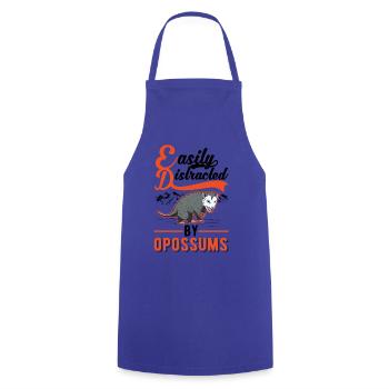 Easily distracted by Opossums Possum Marsupial - Cooking Apron - royal blue - Front - AI Model Male 185 dark (185cm)