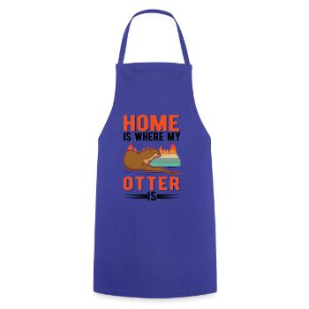 Otter Home otter Sea otter - Cooking Apron - royal blue - Front - AI Model Male 185 dark (185cm)