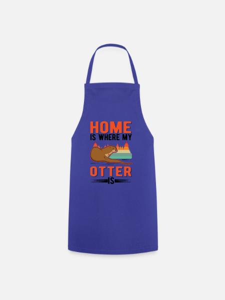 Otter Zuhause Fischotter Seeotter - Kochschürze - Royalblau