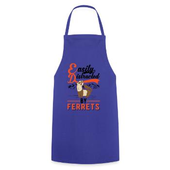 Facilement distrait par les furets Frettchen - Tablier de cuisine - bleu royal - Devant - AI Model Male 185 dark (185cm)