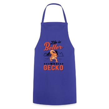 Life is better with a Gecko Leopard Gecko - Cooking Apron - royal blue - Front - AI Model Male 185 dark (185cm)