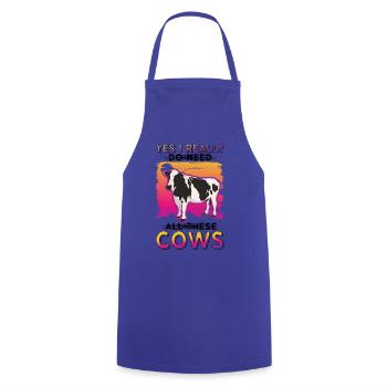 Cow Cattle breeder Farmer Cows Farmer - Cooking Apron - royal blue - Front - AI Model Male 185 dark (185cm)