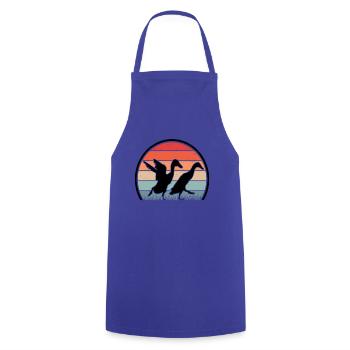 Indian Running Duck Retro Bottle Duck Vintage - Cooking Apron - royal blue - Front - AI Model Male 185 dark (185cm)