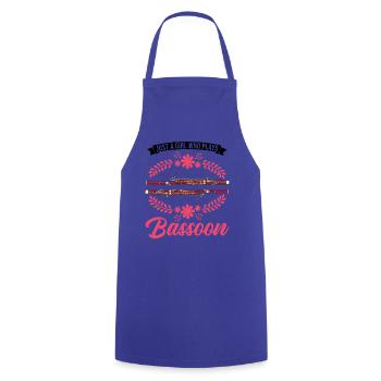 Bassoon Girl Bassoonist Bassoon Player - Cooking Apron - royal blue - Front - AI Model Male 185 dark (185cm)
