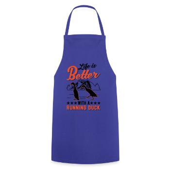 La vie est meilleure avec un Running Duck Laufente - Tablier de cuisine - bleu royal - Devant - AI Model Male 185 dark (185cm)