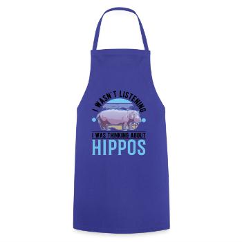 Hippo Gift Hippo Hippo - Cooking Apron - royal blue - Front - AI Model Male 185 dark (185cm)
