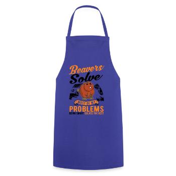 Beaver Gift Beaver Dam - Cooking Apron - royal blue - Front - AI Model Male 185 dark (185cm)