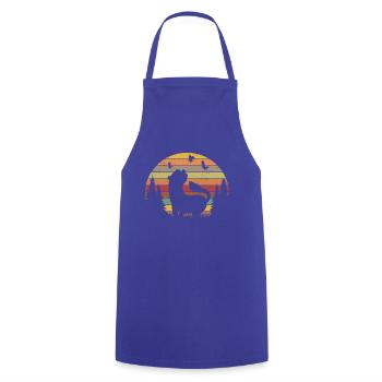 Ferret Retro Weasel Vintage - Tablier de cuisine - bleu royal - Devant - AI Model Male 185 dark (185cm)