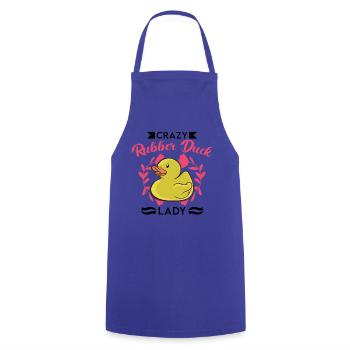 Crazy Rubber Duck Lady Gummiente - Cooking Apron - royal blue - Front - AI Model Male 185 dark (185cm)