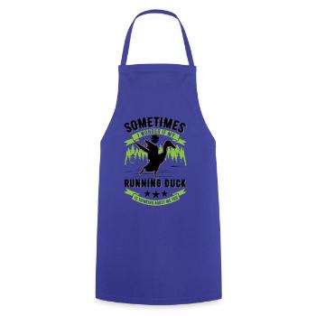 Indian Running Duck Bouteille cadeau Canard Canard - Tablier de cuisine - bleu royal - Devant - AI Model Male 185 dark (185cm)