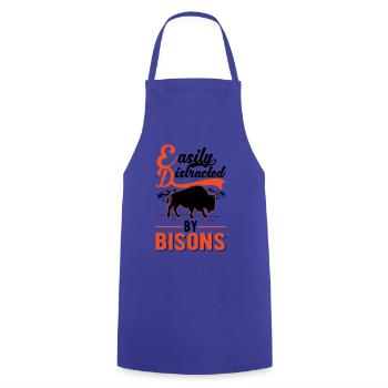 Facilement distrait par les bisons Buffle d’eau Buffle - Tablier de cuisine - bleu royal - Devant - AI Model Male 185 dark (185cm)