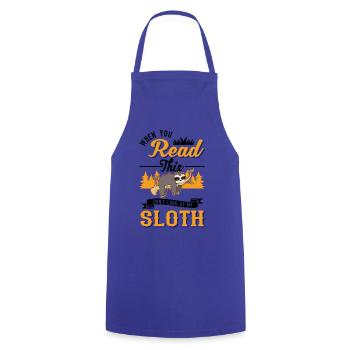 Paresseux Cadeau Paresseux - Tablier de cuisine - bleu royal - Devant - AI Model Male 185 dark (185cm)