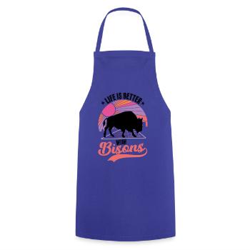 Life is better with a buffalo Buffalo - Cooking Apron - royal blue - Front - AI Model Male 185 dark (185cm)