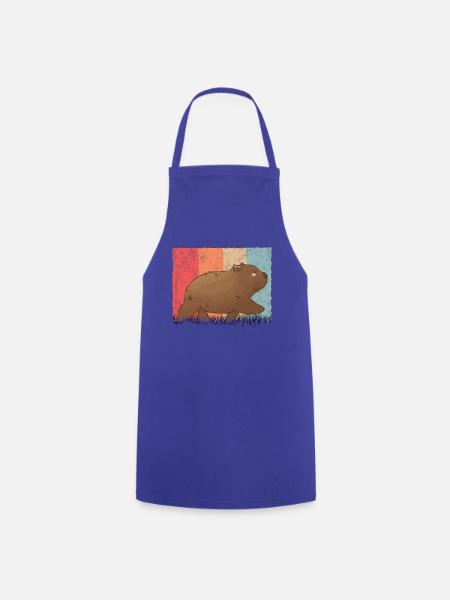Wombat Retro, Wombat Vintage - Kochschürze - Royalblau