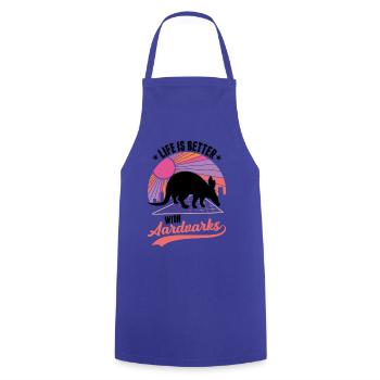 Life is better with aardvark - Cooking Apron - royal blue - Front - AI Model Male 185 dark (185cm)