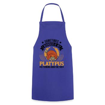 Platypus Spell Platypus - Cooking Apron - royal blue - Front - AI Model Male 185 dark (185cm)