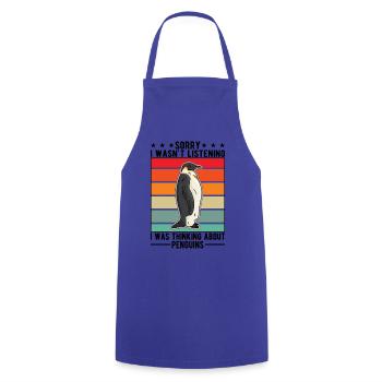 Pinguin Penguin Kaiserpinguin Gelbaugenpinguin - Kochschürze - Royalblau - Vorne - AI Model Male 185 dark (185cm)