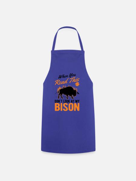 Büffel Geschenk Bison Buffallo Wasserbüffel - Kochschürze - Royalblau
