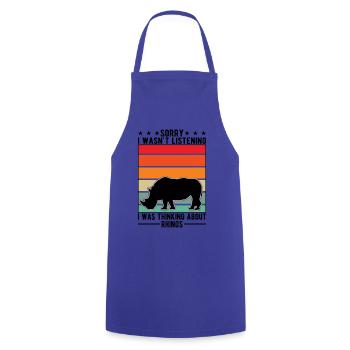 Rhinocéros Cadeau Rhino Rhinocéros - Tablier de cuisine - bleu royal - Devant - AI Model Male 185 dark (185cm)