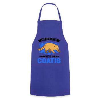 La vie est meilleure avec un coati - Tablier de cuisine - bleu royal - Devant - AI Model Male 185 dark (185cm)