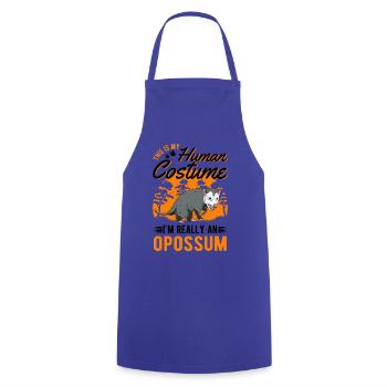 Opossum Costume Humain Opossum Halloween Marsupial - Tablier de cuisine - bleu royal - Devant - AI Model Male 185 dark (185cm)