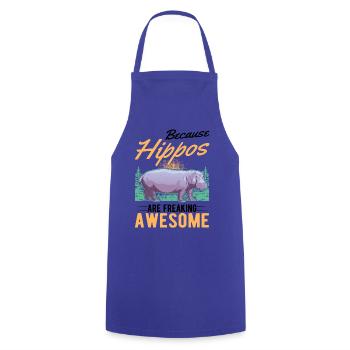 Hippo Gift Hippo Hippo - Cooking Apron - royal blue - Front - AI Model Male 185 dark (185cm)
