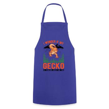 Gecko Cadeau Léopard Gecko - Tablier de cuisine - bleu royal - Devant - AI Model Male 185 dark (185cm)