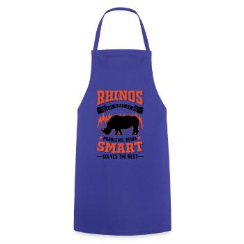 Rhinocéros Cadeau Rhino Rhinocéros - Tablier de cuisine - bleu royal - Devant - AI Model Male 185 dark (185cm)