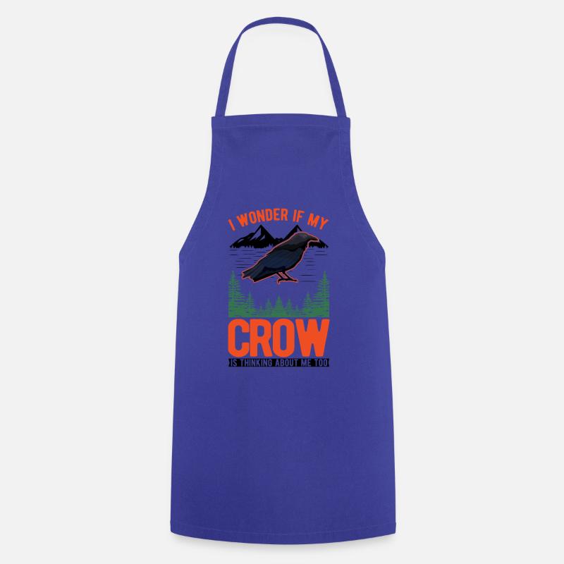 Crow Crow Crow Raven - Cooking Apron - royal blue