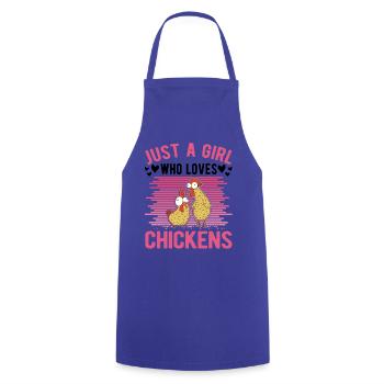 Chickens Girl Farmer Chicken Farmer - Cooking Apron - royal blue - Front - AI Model Male 185 dark (185cm)