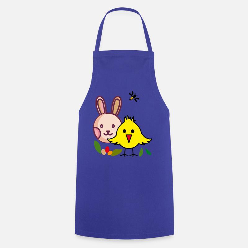 Easter bunny and chick - Cooking Apron - royal blue