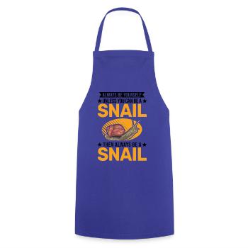 Always be yourself Snail Schnecke - Kochschürze - Royalblau - Vorne - AI Model Male 185 dark (185cm)