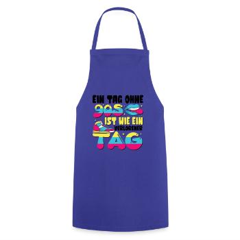 Ein Tag ohne 90s - Kochschürze - Royalblau - Vorne - AI Model Male 185 dark (185cm)