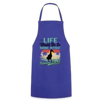 Indian Running Duck Gift Running Duck - Cooking Apron - royal blue - Front - AI Model Male 185 dark (185cm)
