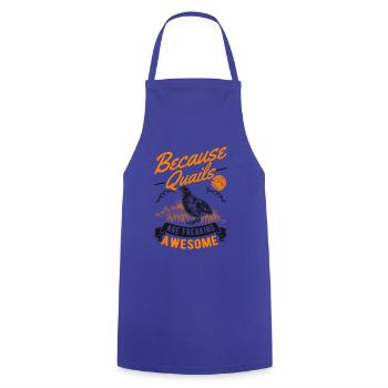 Quail breeder gift quail - Cooking Apron - royal blue - Front - AI Model Male 185 dark (185cm)