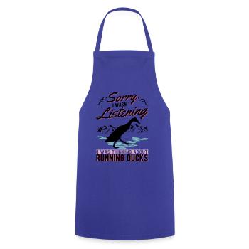 Indian Running Duck Gift Bottle Duck - Cooking Apron - royal blue - Front - AI Model Male 185 dark (185cm)