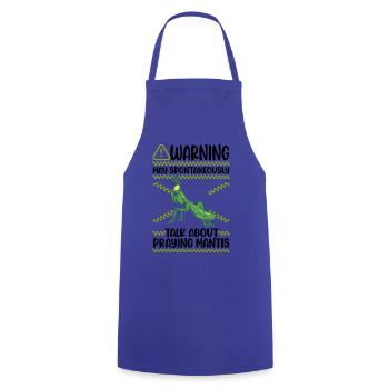 Gottesanbeterin Mantis Fangschrecke - Kochschürze - Royalblau - Vorne - AI Model Male 185 dark (185cm)