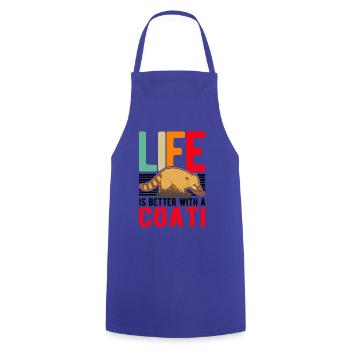 La vie est meilleure avec un coati - Tablier de cuisine - bleu royal - Devant - AI Model Male 185 dark (185cm)