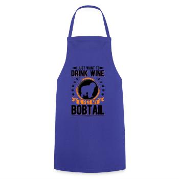 Bobtail and wine - Cooking Apron - royal blue - Front - AI Model Male 185 dark (185cm)