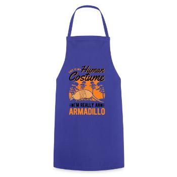Armadillo Human Costume Gürteltier - Kochschürze - Royalblau - Vorne - AI Model Male 185 dark (185cm)
