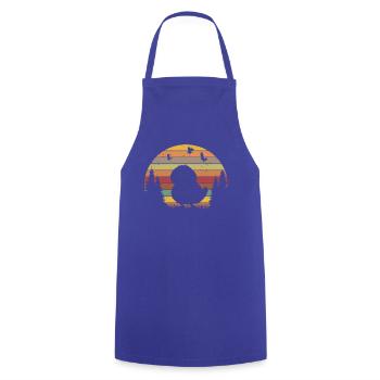 Kakapo Retro Nachtpapagei Vintage - Kochschürze - Royalblau - Vorne - AI Model Male 185 dark (185cm)