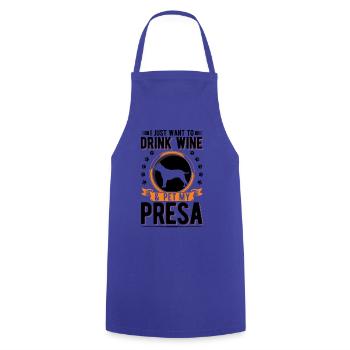 Presa Canario and Dogo Canario wine - Cooking Apron - royal blue - Front - AI Model Male 185 dark (185cm)